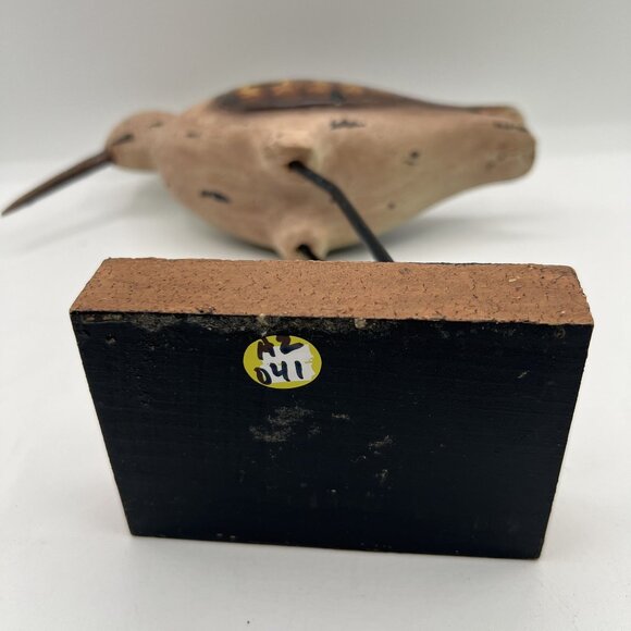 Vintage Shorebird 10"x9.5" Rustic Handcrafted Painted Wooden Sculpture Folk Art - Picture 13 of 13